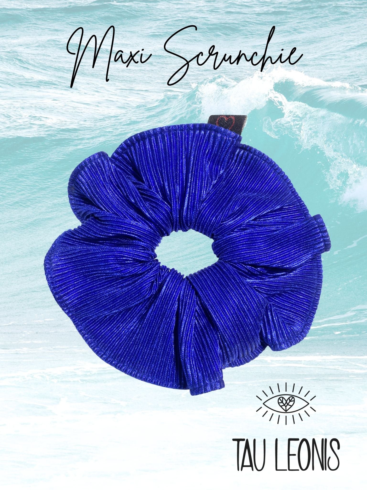 Maxi Scrunchie Plisado Azul Grecia
